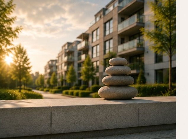 Gestapelte Zen-Steine als Sinnbild für Balance und Beständigkeit